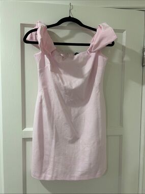 wild fable Light Pink Bow-Shoulder Mini Dress